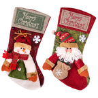 2-Pack Large 43.5cm 3D Plush Santa & Snowman Christmas Stockings - Night-Time LED Illumination Glow View | Jolly Wonderland Australia