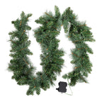 1.8m (6ft) Pre-Lit Lush Evergreen Christmas Garland (30 Warm LEDs) - Front Main Product View | Jolly Wonderland Australia