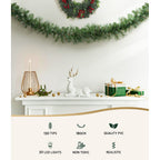 1.8m (6ft) Pre-Lit Lush Evergreen Christmas Garland (30 Warm LEDs) - Australian Garden & Living Room Lifestyle Setup | Jolly Wonderland Australia