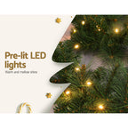 1.8m (6ft) Pre-Lit Lush Evergreen Christmas Garland (30 Warm LEDs) - Close-Up Material & LED Detail View | Jolly Wonderland Australia