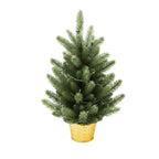 45cm Pre-Lit Mini Tabletop Christmas Tree with Gold Pot Base (20 LEDs) - Australian Garden & Living Room Lifestyle Setup | Jolly Wonderland Australia