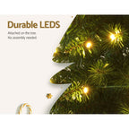 1.8m 6ft Pre-Lit Slim Pencil Christmas Tree 200 Warm White LEDs - Australian Backyard & Living Room Lifestyle View
