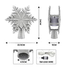 360° Rotating Snowflake LED Projector Christmas Tree Star Topper - Night-Time LED Illumination Glow View | Jolly Wonderland Australia