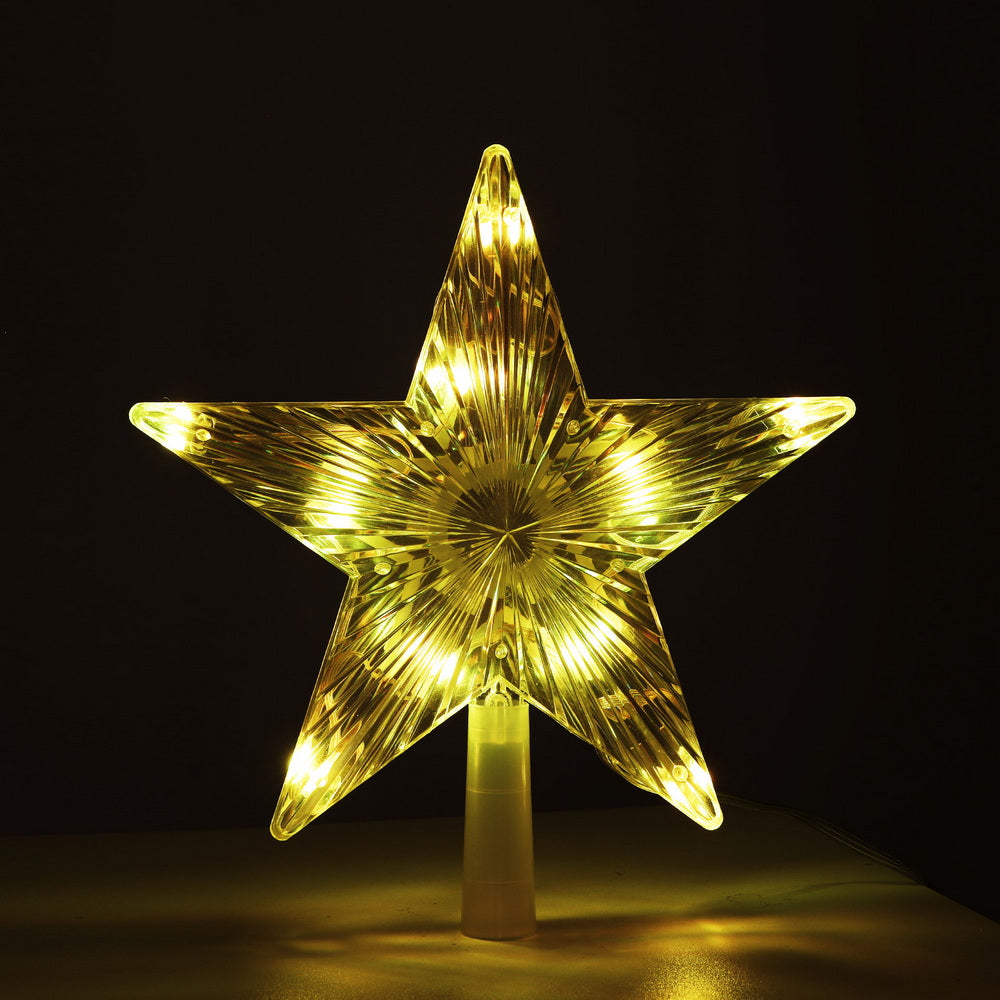 App-Controlled RGB LED Christmas Tree Star Topper (80 Modes) - Australian Garden & Living Room Lifestyle Setup | Jolly Wonderland Australia