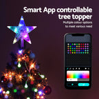 App-Controlled RGB LED Christmas Tree Star Topper (80 Modes) - Close-Up Material & LED Detail View | Jolly Wonderland Australia