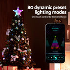 App-Controlled RGB LED Christmas Tree Star Topper (80 Modes) - Full Dimensions & Size Reference Diagram | Jolly Wonderland Australia