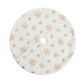 90cm Luxury Sequin Snowflake Plush Christmas Tree Skirt Mat - Front Main Product View | Jolly Wonderland Australia