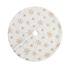 90cm Luxury Sequin Snowflake Plush Christmas Tree Skirt Mat - Front Main Product View | Jolly Wonderland Australia