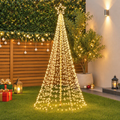 3.6m 12ft Solar LED Flagpole Outdoor Christmas Tree 800 Warm White LEDs - Main Studio Product View - Jolly Wonderland Australia