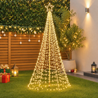 3.6m 12ft Solar LED Flagpole Outdoor Christmas Tree 800 Warm White LEDs - Main Studio Product View - Jolly Wonderland Australia