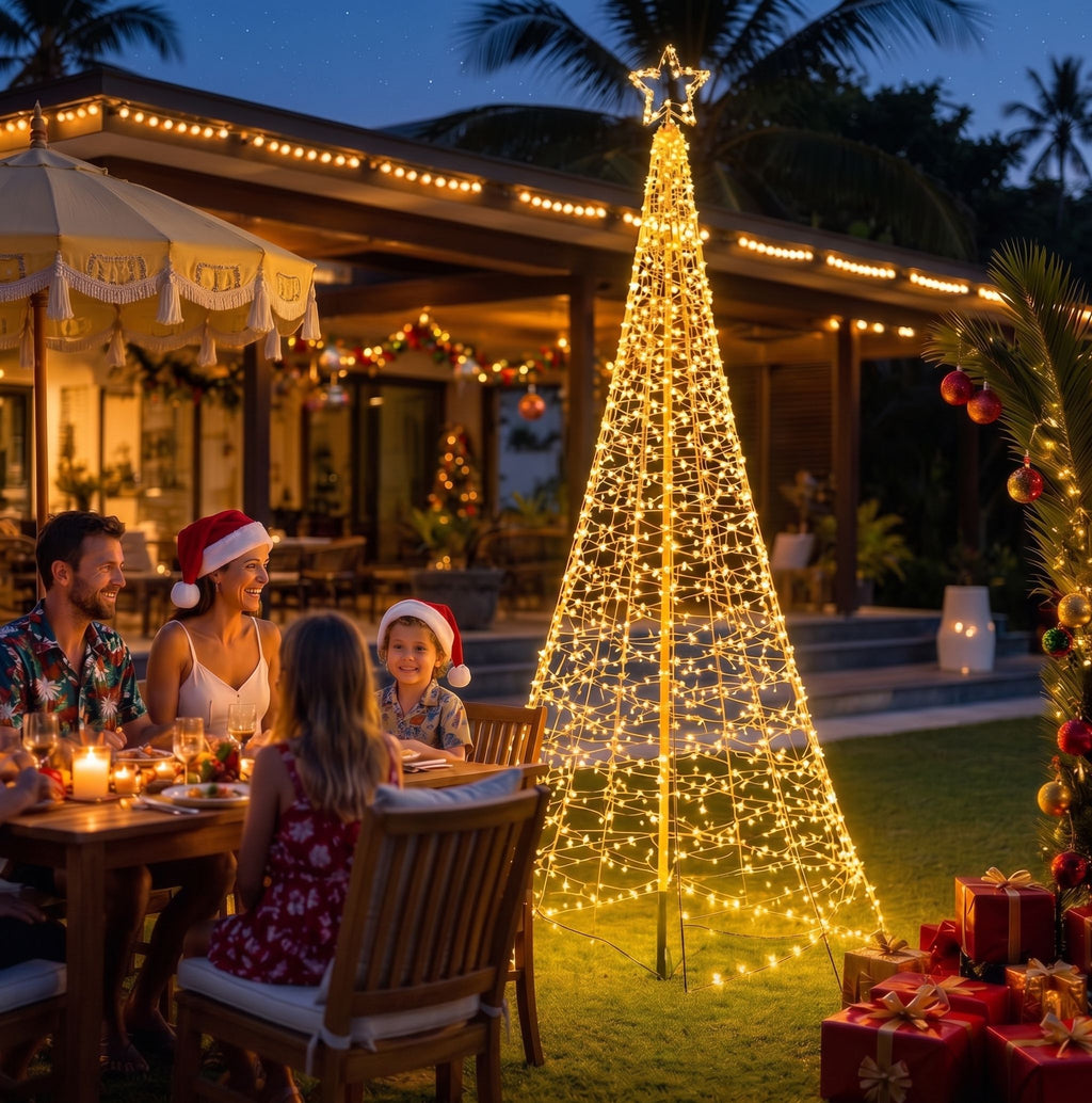 3.6m 12ft Solar LED Flagpole Outdoor Christmas Tree 800 Warm White LEDs - Complete Package Contents & Accessories