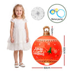 60cm Giant LED Illuminated Outdoor Christmas Inflatable Bauble (Red) - Australian Garden & Living Room Lifestyle Setup | Jolly Wonderland Australia