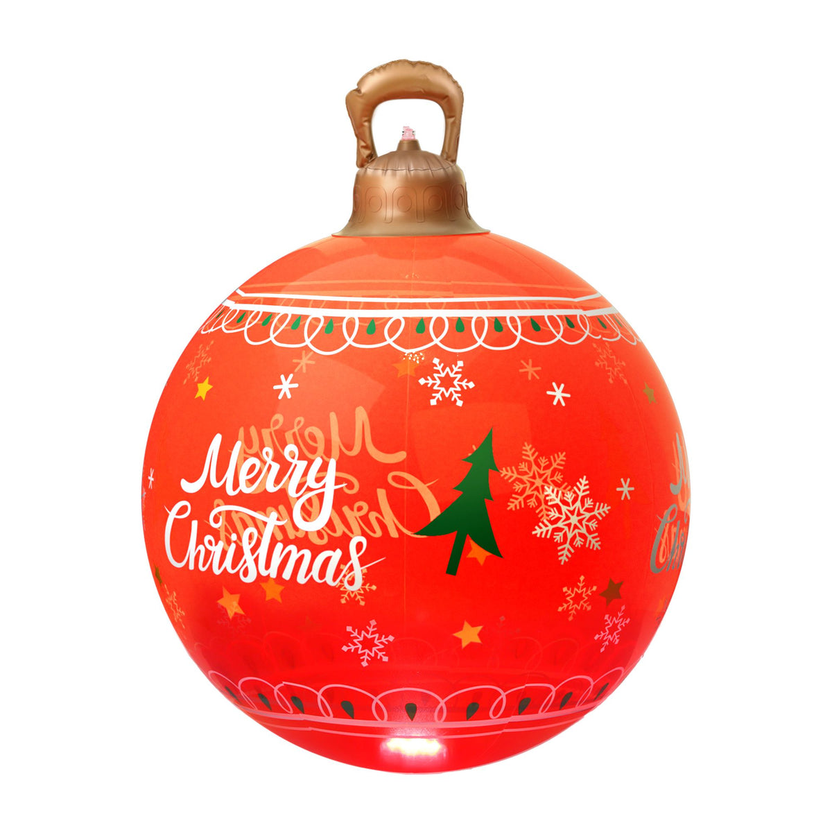 60cm Giant LED Illuminated Outdoor Christmas Inflatable Bauble (Red) - Full Dimensions & Size Reference Diagram | Jolly Wonderland Australia