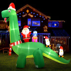 3.8m (13ft) Colossal Santa Dinosaur & Snowman LED Christmas Inflatable - Complete Package Contents & Accessories View | Jolly Wonderland Australia