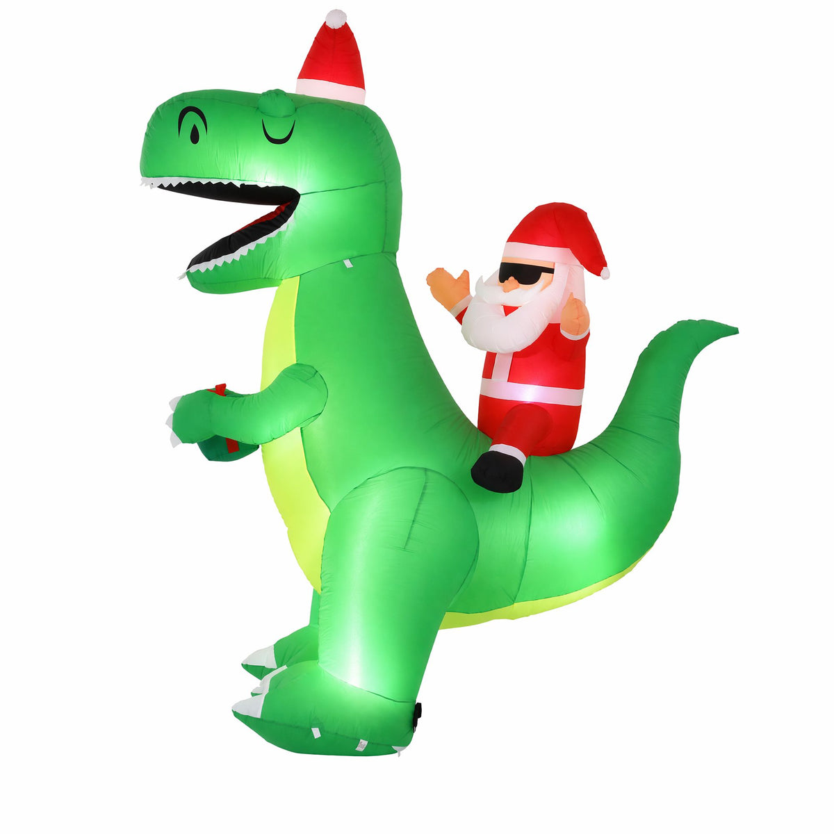 2.5m Giant Christmas T-Rex Dinosaur LED Yard Inflatable - Dimensions & Size Guide Diagram