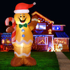 1.5m (5ft) LED Gingerbread Man & Candy Cane Christmas Inflatable - Front Main Product View | Jolly Wonderland Australia