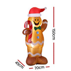 1.5m (5ft) LED Gingerbread Man & Candy Cane Christmas Inflatable - Australian Garden & Living Room Lifestyle Setup | Jolly Wonderland Australia