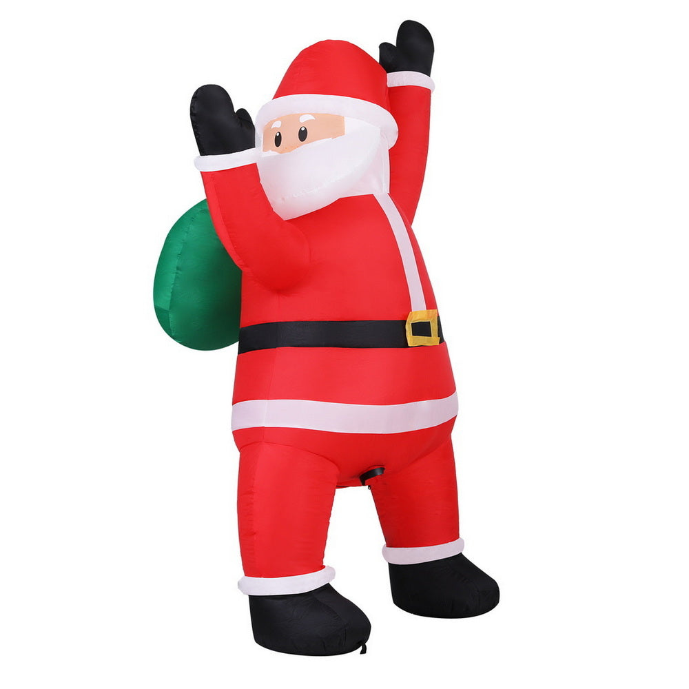 1.9m Climbing Santa LED Outdoor Christmas Inflatable Display - Main Studio Product View - Jolly Wonderland Australia