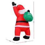 1.9m Climbing Santa LED Outdoor Christmas Inflatable Display - Dimensions & Size Guide Diagram