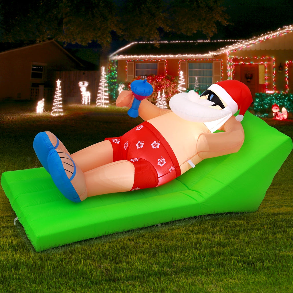1.8m Aussie Summer Beach Santa LED Christmas Inflatable - Complete Package Contents & Accessories