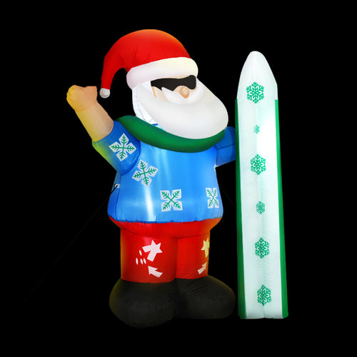 1.6m (5ft) Illuminated LED Santa Claus Outdoor Christmas Inflatable - Front Main Product View | Jolly Wonderland Australia