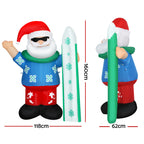 1.6m (5ft) Illuminated LED Santa Claus Outdoor Christmas Inflatable - Night-Time LED Illumination Glow View | Jolly Wonderland Australia
