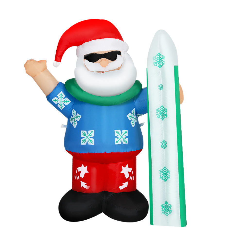 1.6m (5ft) Illuminated LED Santa Claus Outdoor Christmas Inflatable - Australian Garden & Living Room Lifestyle Setup | Jolly Wonderland Australia