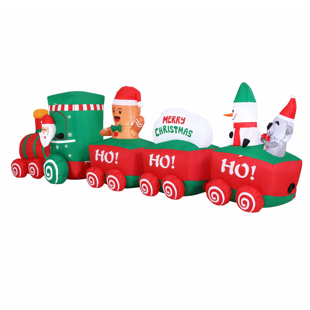 3.6m 12ft Giant Santa Express Train LED Christmas Lawn Inflatable - Dimensions & Size Guide Diagram