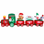3.6m 12ft Giant Santa Express Train LED Christmas Lawn Inflatable - Close-Up Weatherproof & LED Detail