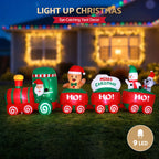 3.6m 12ft Giant Santa Express Train LED Christmas Lawn Inflatable - Australian Backyard & Living Room Lifestyle View