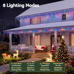 12.5m 500-LED Solar Christmas Icicle Lights Multi-Colour - Dimensions & Size Guide Diagram