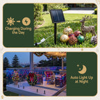 12.5m 500-LED Solar Christmas Icicle Lights Multi-Colour - Close-Up Weatherproof & LED Detail