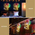 2-Piece Aussie Koala Christmas LED Rope Light Yard Motif - Australian Backyard & Living Room Lifestyle View