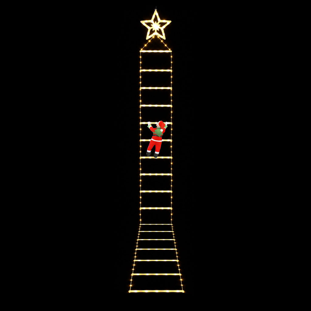 3.4m Climbing Santa Rope Ladder Christmas Lights 328 Warm White LEDs - Dimensions & Size Guide Diagram