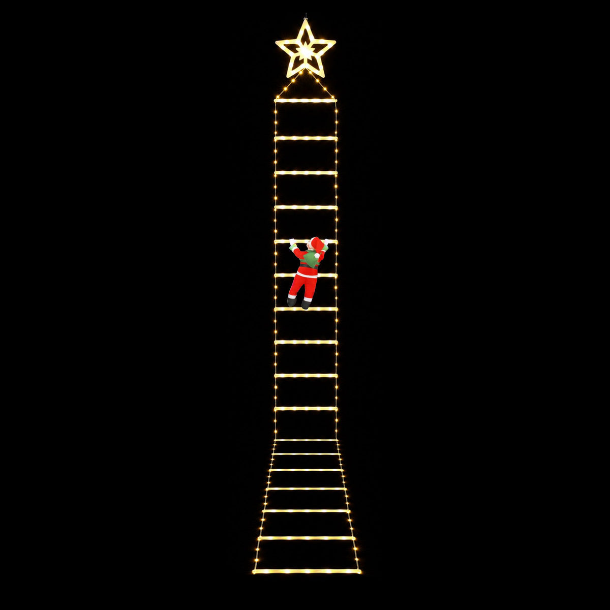 3.4m Climbing Santa Rope Ladder Christmas Lights 328 Warm White LEDs - Dimensions & Size Guide Diagram