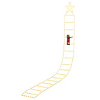 3.4m Climbing Santa Rope Ladder Christmas Lights 328 Warm White LEDs - Close-Up Weatherproof & LED Detail