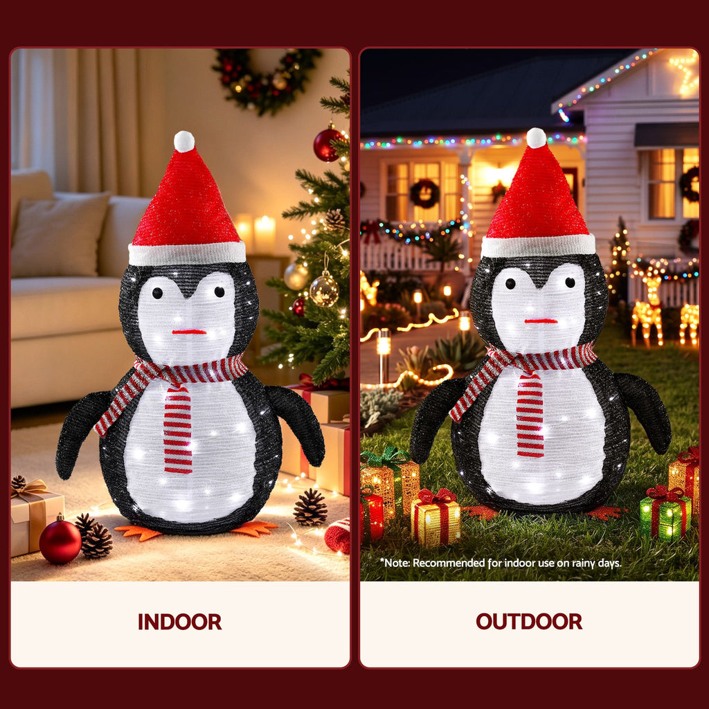 70cm Pop-Up 3D LED Christmas Penguin Display (45 LEDs, 8 Modes) - Night-Time LED Illumination Glow View | Jolly Wonderland Australia