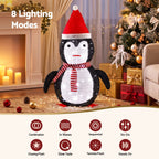 70cm Pop-Up 3D LED Christmas Penguin Display (45 LEDs, 8 Modes) - Australian Garden & Living Room Lifestyle Setup | Jolly Wonderland Australia