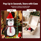 70cm Pop-Up 3D LED Christmas Penguin Display (45 LEDs, 8 Modes) - Close-Up Material & LED Detail View | Jolly Wonderland Australia