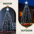 2.5m Star Topper Waterfall Christmas Tree Fairy Lights (300 LEDs) - Complete Package Contents & Accessories View | Jolly Wonderland Australia