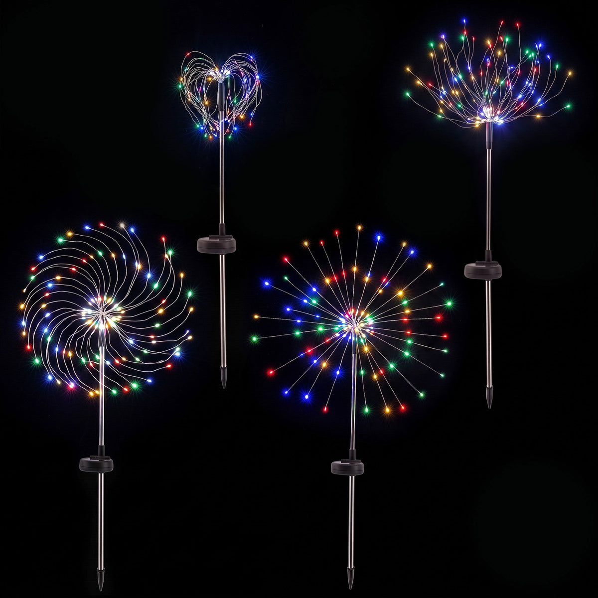 4-Pack Solar Firework Christmas Pathway Garden Lights 480 LEDs - Dimensions & Size Guide Diagram