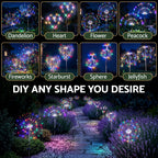 4-Pack Solar Firework Christmas Pathway Garden Lights 480 LEDs - Close-Up Weatherproof & LED Detail
