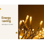 100m 500-LED Warm White Outdoor Christmas Fairy String Lights - Dimensions & Size Guide Diagram