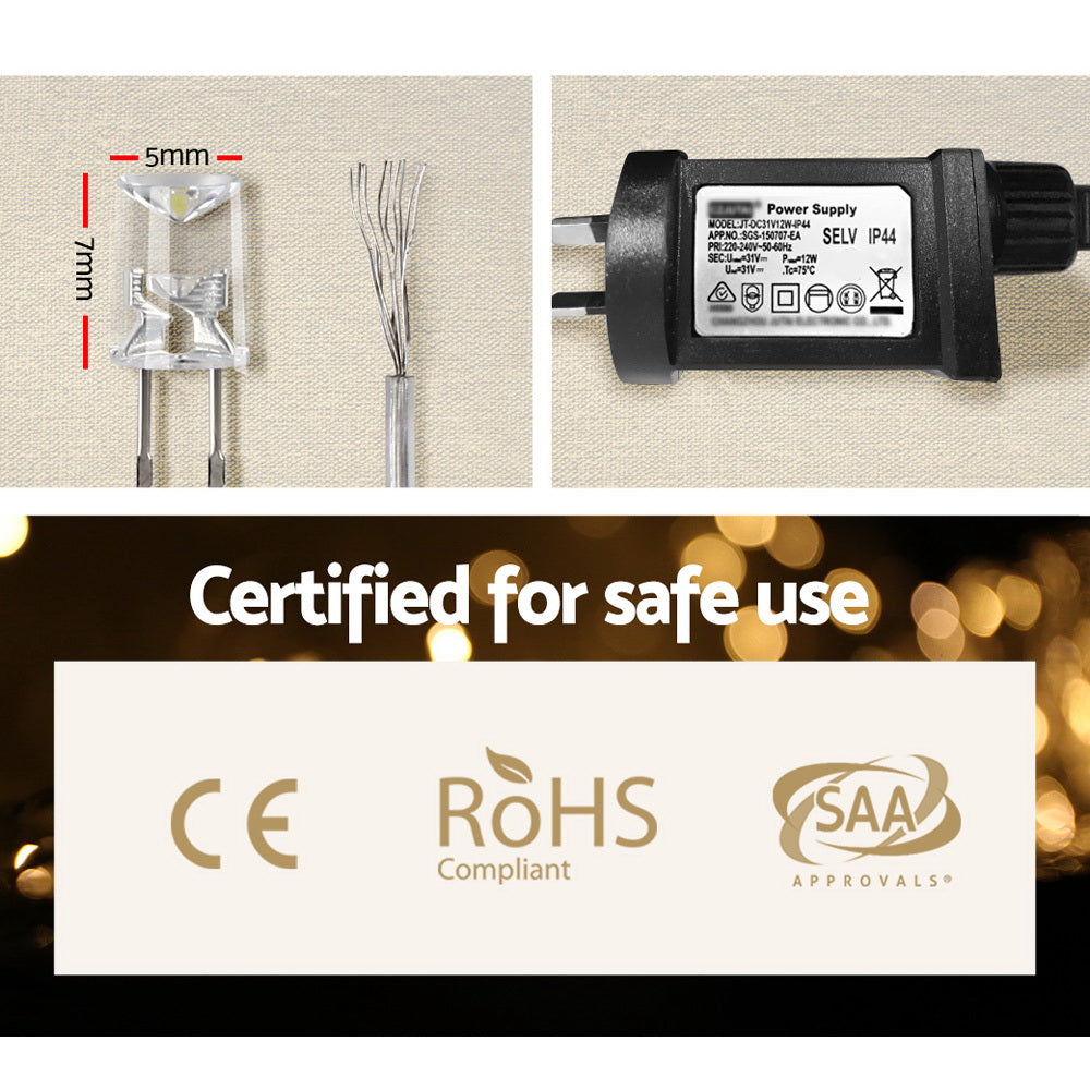 100m 500-LED Warm White Outdoor Christmas Fairy String Lights - Australian Backyard & Living Room Lifestyle View